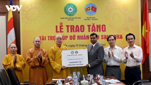 Giáo hội Phật giáo Việt Nam trao tài trợ giúp đỡ nhân dân Sri Lanka