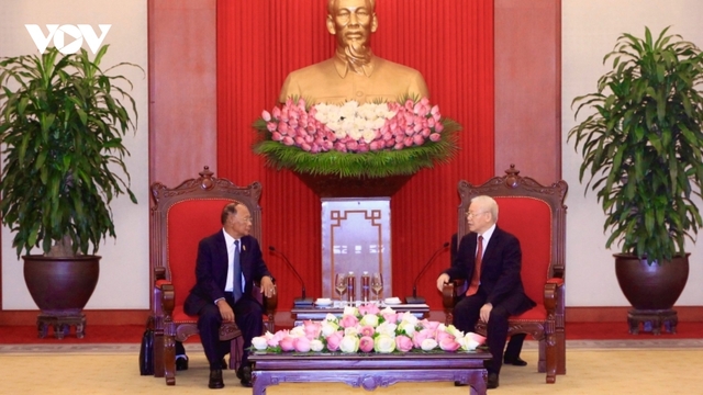 Tổng Bí thư Nguyễn Phú Trọng tiếp Chủ tịch Quốc hội Vương quốc Campuchia