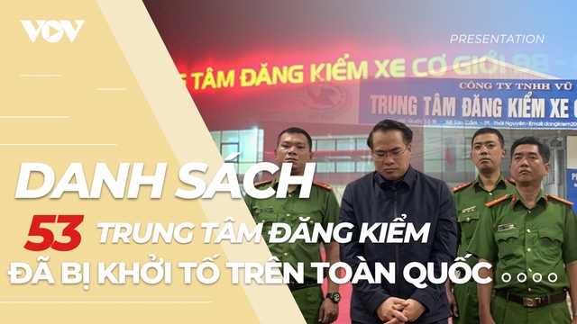 Danh sách 53 trung tâm đăng kiểm đã bị khởi tố trên toàn quốc