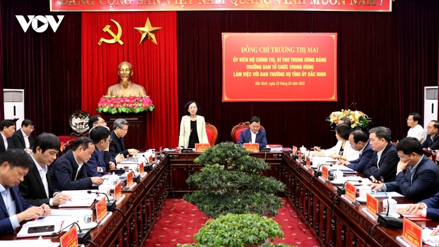 Trưởng Ban Tổ chức Trung ương làm việc với tỉnh Bắc Ninh về công tác xây dựng Đảng