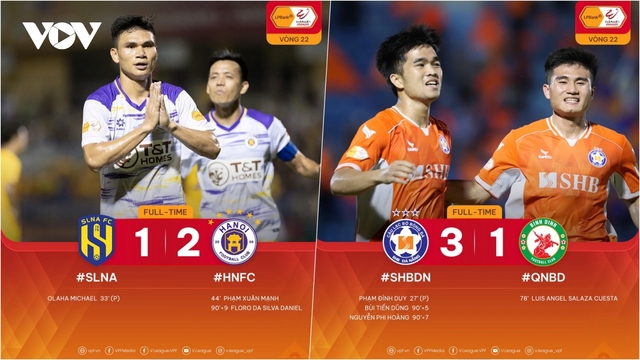 Hà Nội FC thắng nhọc SLNA, thủ môn Bùi Tiến Dũng ghi bàn giúp Đà Nẵng thắng trận