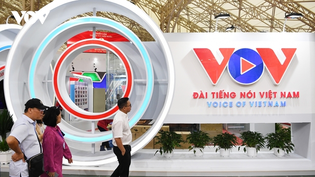 Không gian của VOV tại Triển lãm Quốc gia A80 trưng bày nhiều hiện vật quý