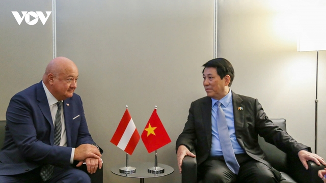 Chủ tịch nước Lương Cường tiếp Thủ tướng Áo Christian Stocker