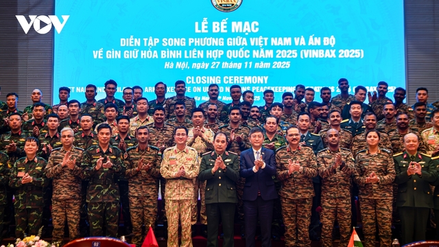 Bế mạc diễn tập song phương Việt Nam - Ấn Độ về gìn giữ hòa bình Liên Hợp Quốc