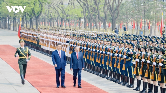 Lễ đón trọng thể Tổng Bí thư, Chủ tịch nước Tô Lâm thăm cấp Nhà nước đến Trung Quốc