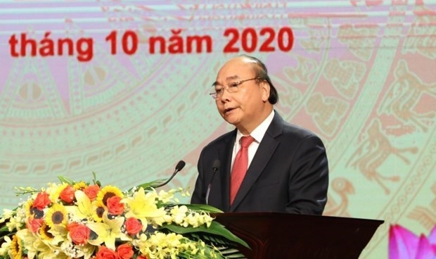 Prime Minister Nguyen Xuan Phuc speaks at the event. (Photo: VNA)