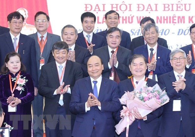 Prime Minister Nguyen Xuan Phuc and delegates at the congress (Photo: VNA)