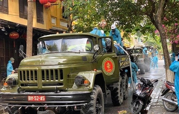 Disinfecting streets in Quang Nam's Hoi An ancient city