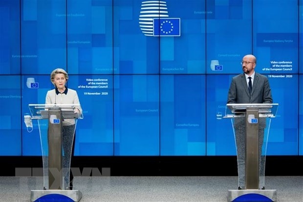 President of the European Council Charles Michel (R) and President of the European Commission Ursula von der Leyen (Photo: Xinhua/VNA)