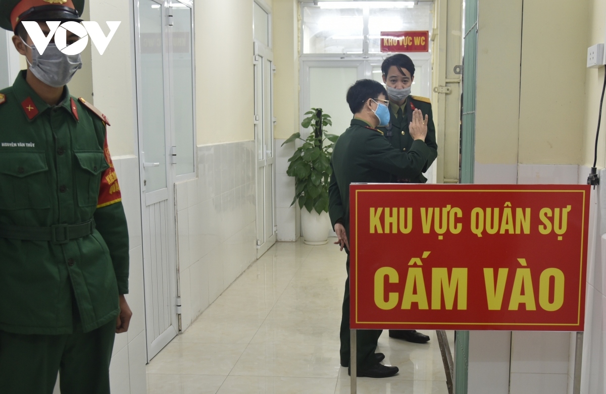 A view outside the room where the human trials for the locally-produced COVID-19 vaccine are taking place