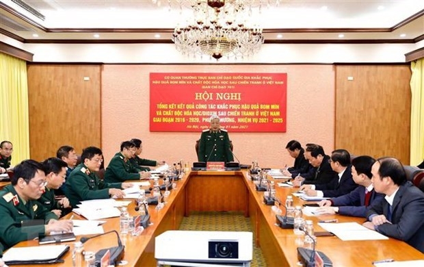 Deputy Defence Minister Sen. Lieut. Gen. Nguyen Chi Vinh, chairs the conference.