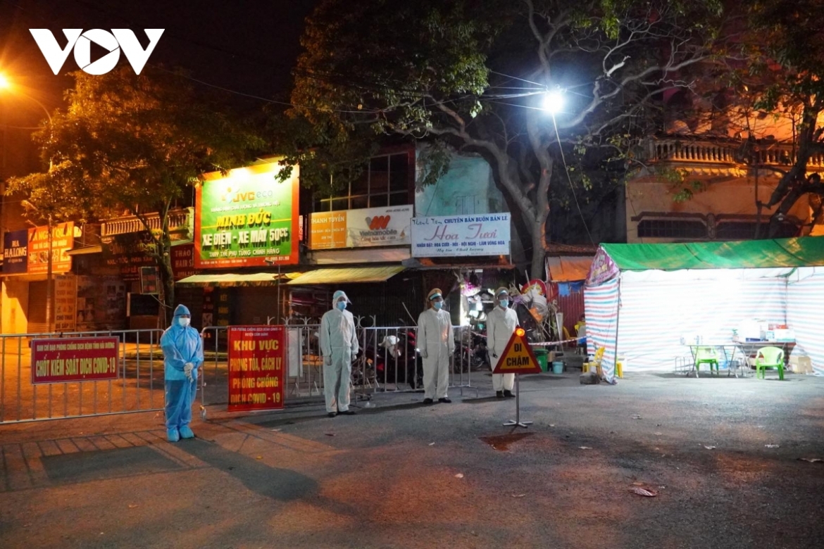 Barriers have been put up at the entrance to Kim Thanh district, Hai Duong province, a fresh coronavirus hotspot in Vietnam.