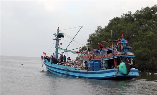 A fishing vessel offshore Hon Dat district