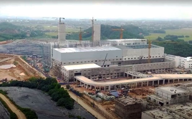 A solid waste treatment plant under construction (Photo: sotnmt.hanoi.gov.vn)