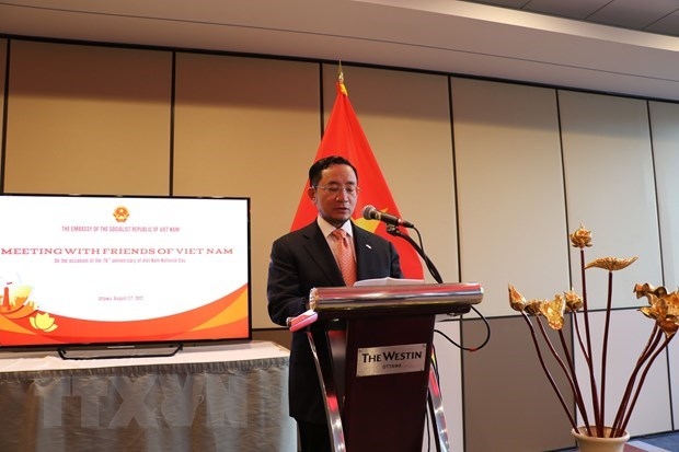 Vietnamese Ambassador to Canada Pham Cao Phong addresses the event (Photo: VNA)