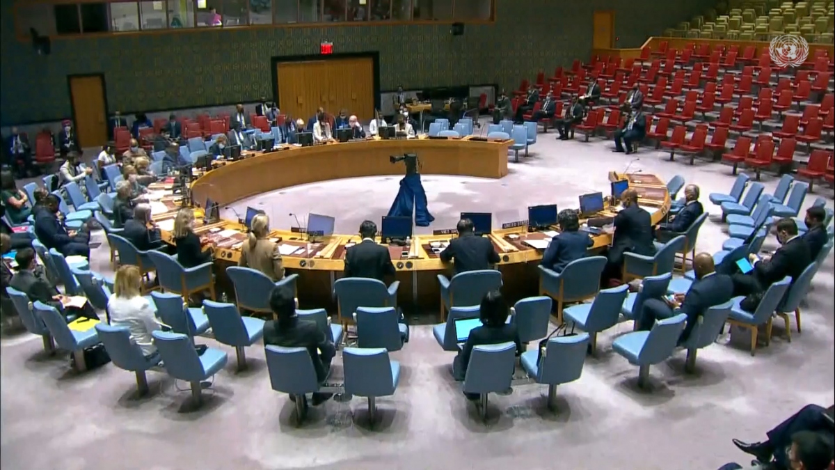 A UNSC briefing chaired by India, the current president of the Security Council.