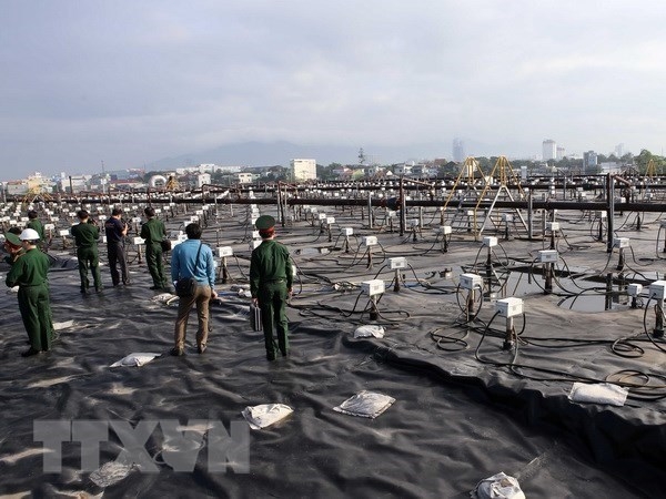 An area going through dioxin treatment at Da Nang airport