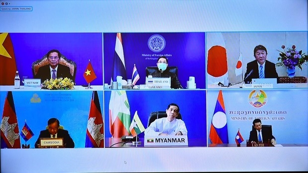 The 14th Mekong-Japan Foreign Ministers’ Meeting is held via teleconference on August 6.