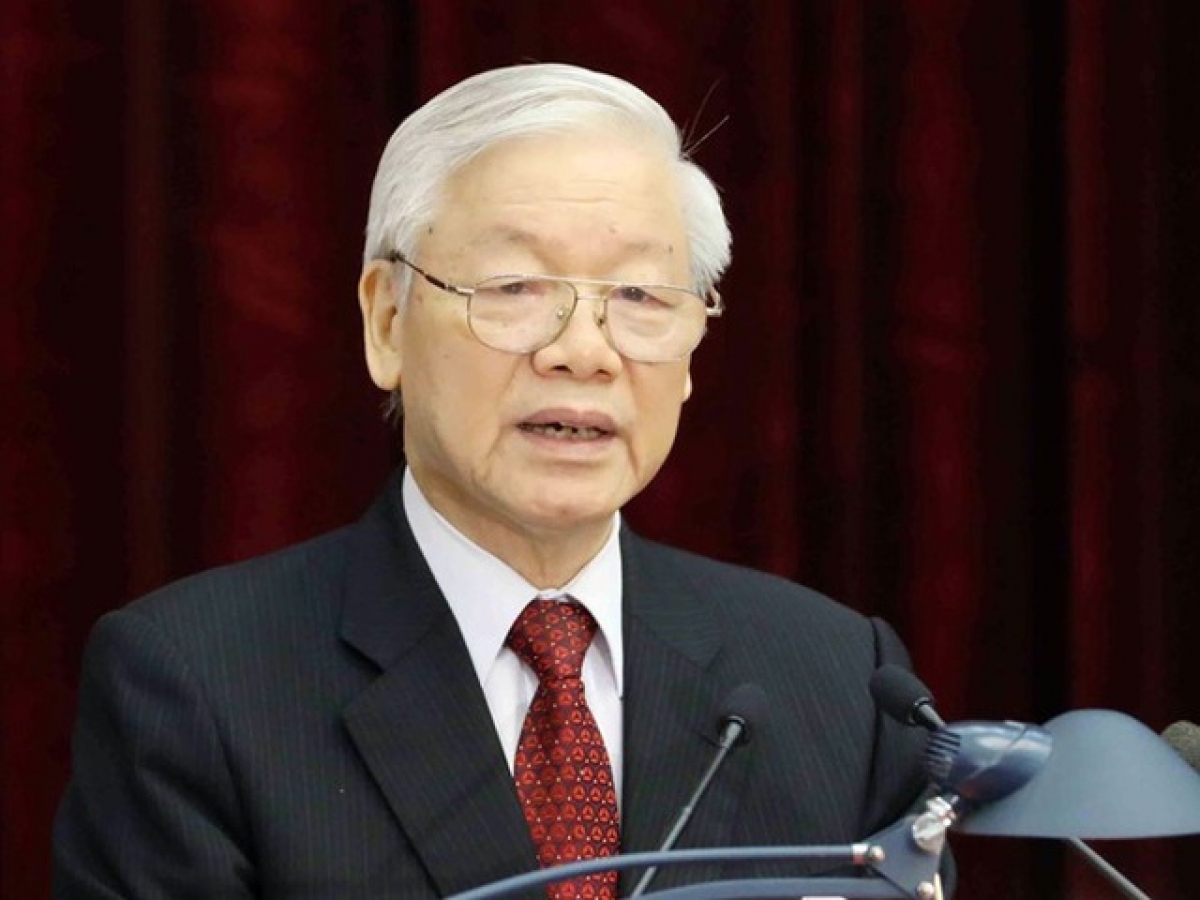 Party General Secretary Nguyen Phu Trong delivers an appeal to Vietnamese people both at home and overseas to step up COVID-19 pandemic prevention and control efforts. (Photo: VGP)