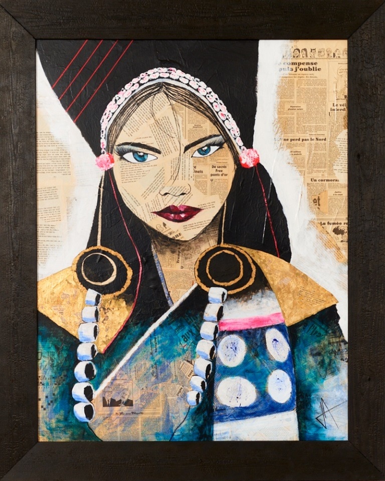 An art work titled "H'Mong Flower" is created by Israeli artist Jennifer Amouyal 