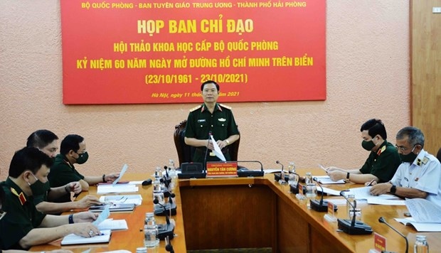 Senior Lieutenant General Nguyen Tan Cuong speaks at the press conference (Photo: qdnd.vn)