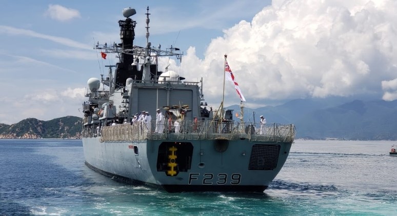 British Royal Navy ship HMS Richmond at Cam Ranh International Port
