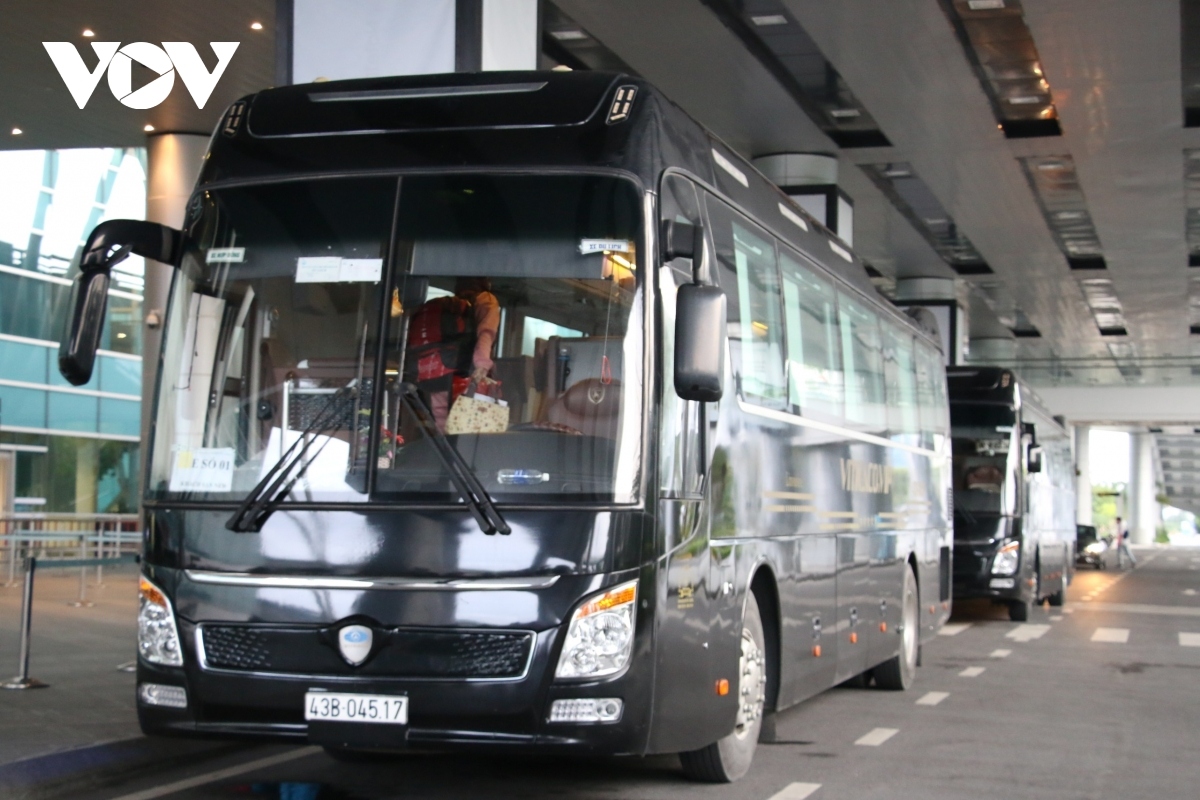 Upon arrival, buses take them directly to their designated hotels in the province.