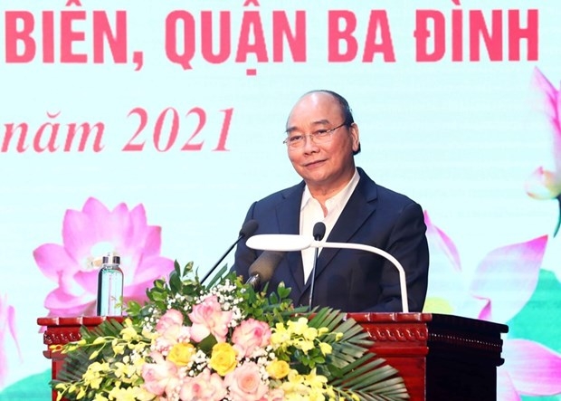 President Nguyen Xuan Phuc speaks at the event