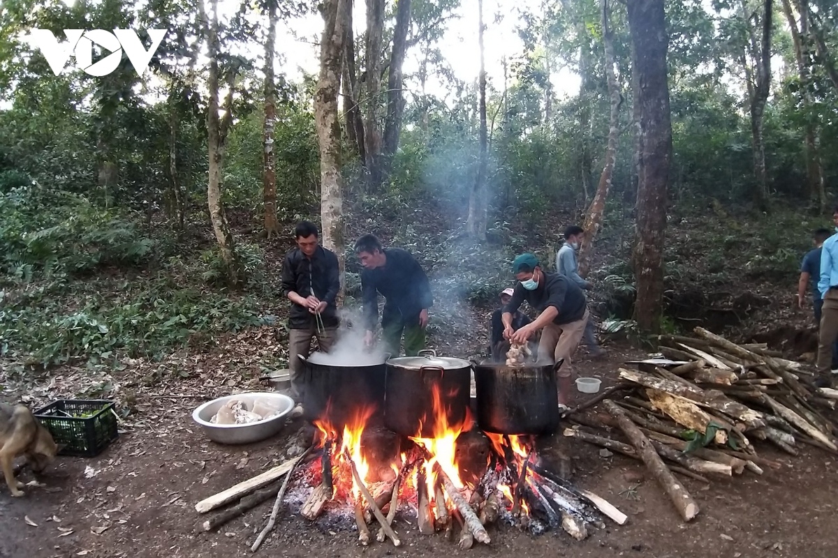 Following the ritual ethnic people join in cooking activities.