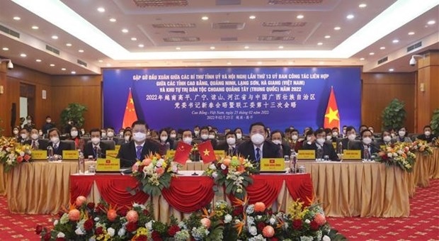 Online get-together between leaders of four Vietnamese provinces and Guangxi Zhuang Autonomous Region in Cao Bang (Photo: VNA)