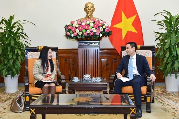 Deputy Minister of Foreign Affairs Dang Hoang Giang and the UN Population Fund (UNFPA) Representative in Vietnam Naomi Kitahara (Photo: Ministry of Foreign Affairs)