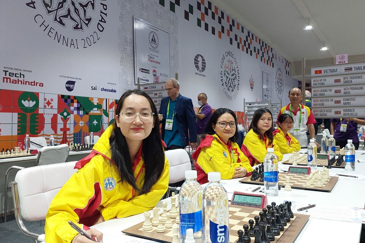 Vietnamese female team suffers failure in third round of Chess Olympiad (Photo: Anh Thu/Thanh Nien)
