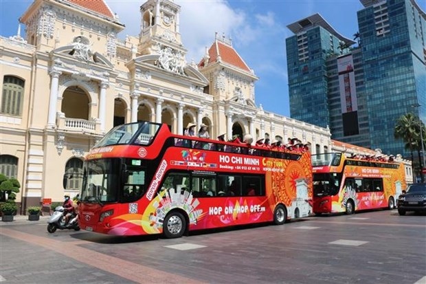A double-decker bus tour in Ho Chi Minh City