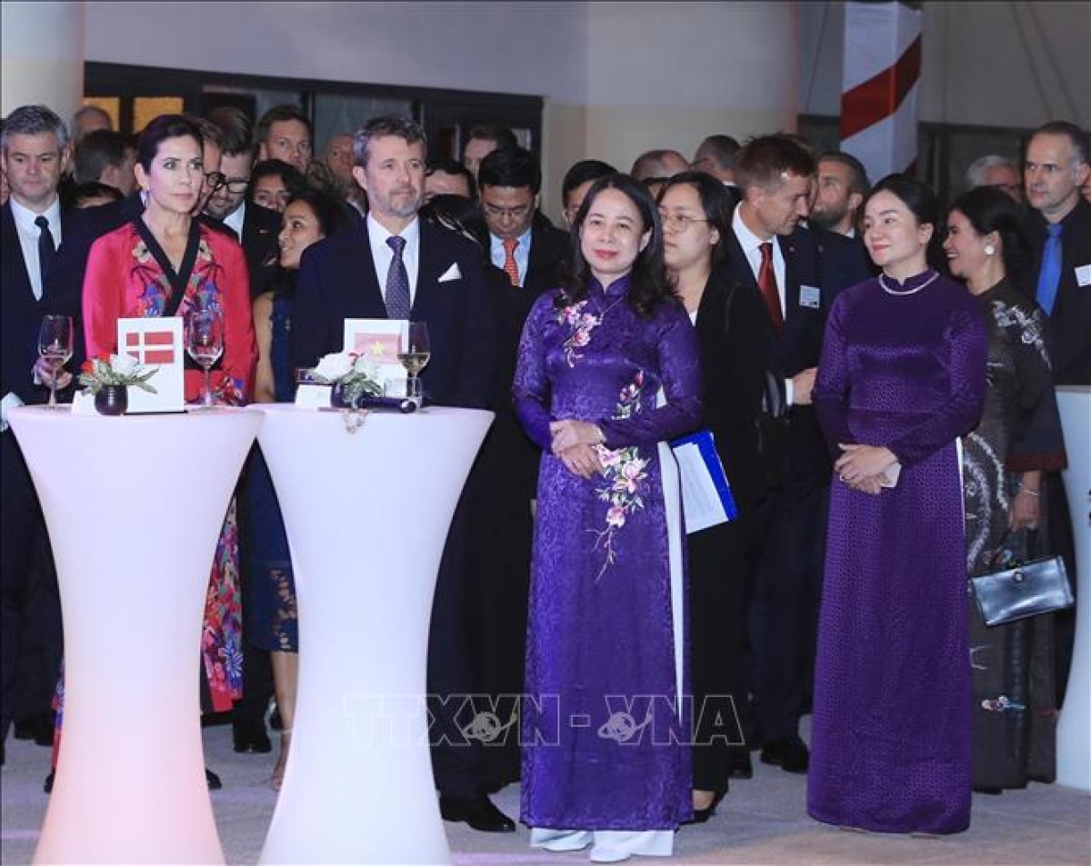 Crown Prince Frederik and Vice President Vo Thi Anh Xuan at the function.