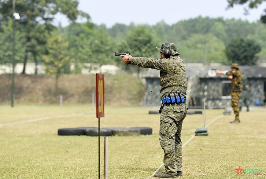 A shooter from the Philippines in the men’s pistols event