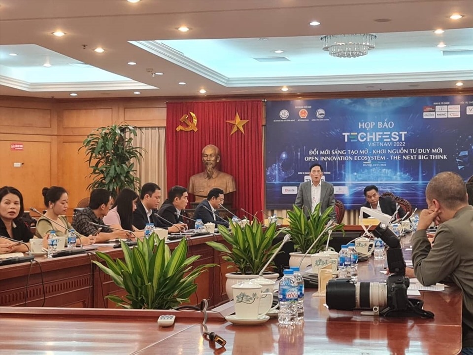 Overview of the press conference to introduce Techfest Vietnam 2022 (Photo: laodong.vn)