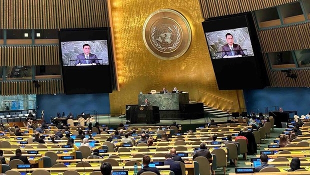 Ambassador Dang Hoang Giang, Permanent Representative of Vietnam to the UN, speaks at the event (Photo: VNA)