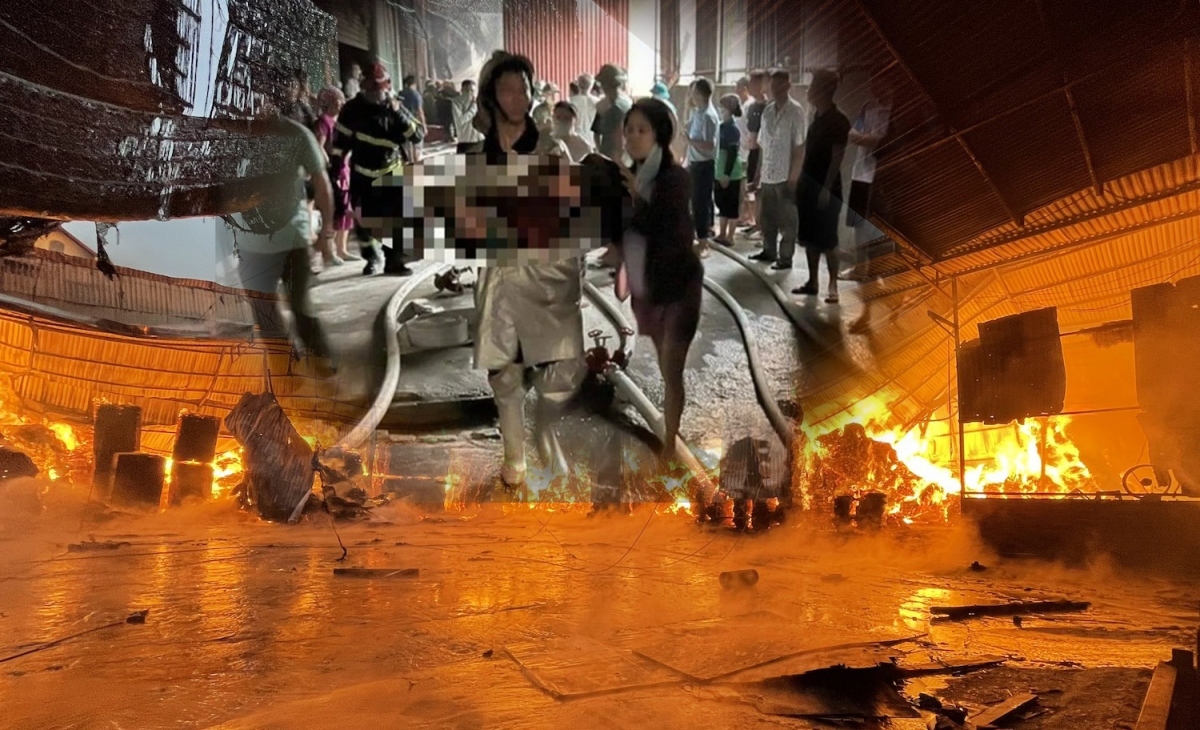 It takes two hours for six fire trucks to put out the blaze due to the factory and warehouse being packed with highly-flammable fabric, cotton, and foam mattresses.