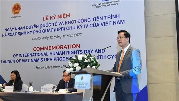 Deputy Minister of Foreign Affairs Ha Kim Ngoc speaks at the event (Photo: VNA)