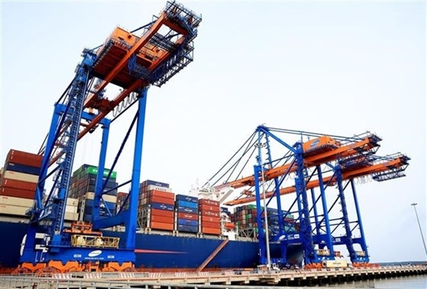 Containers at Gemalink deep-sea port in Ba Ria-Vung Tau province