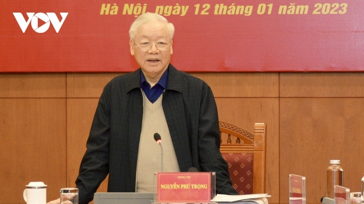 Party General Secretary speaks at the 23rd meeting of the Central Steering Committee for Corruption and Negativity Prevention and Control in Hanoi on January 12.