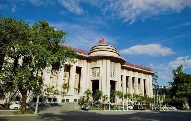 Outside of the State Bank of Vietnam in downtown Hanoi — Photo: SBV