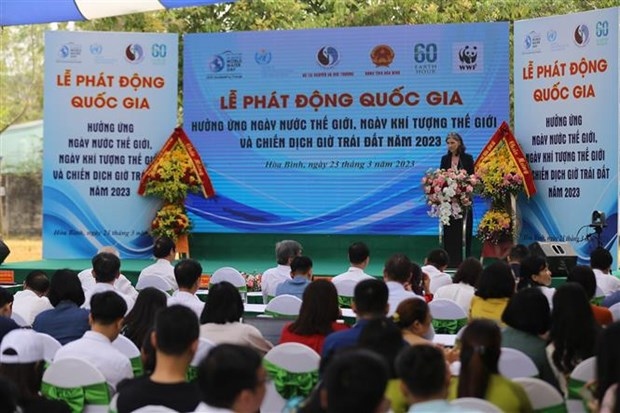 UNDP Resident Representative in Vietnam Ramla Khalidi speaks at the event (Photo:VNA)