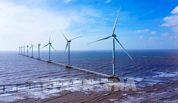 Dong Hai Wind Power Plant in Dong Hai commune, Duyen Hai district, the Mekong Delta province of Tra Vinh.