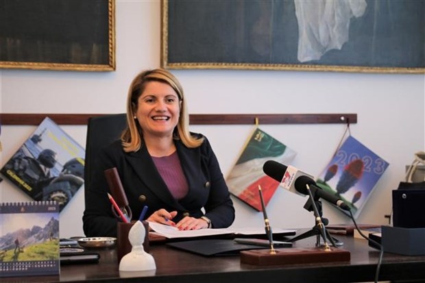 talian Undersecretary of State for Foreign Affairs and International Cooperation Maria Tripodi. (Photo: VNA)