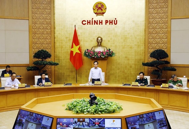 Deputy Prime Minister Tran Luu Quang addresses the meeting