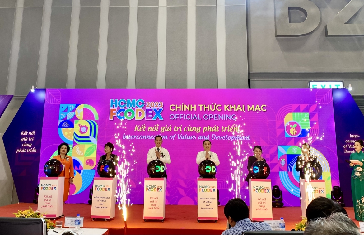 An overivew of the opening ceremony of the Ho Chi Minh City Foodex 2023 
