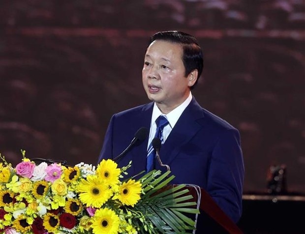Deputy PM Tran Hong Ha speaks at the ceremony in Phan Rang - Thap Cham city on June 15.
