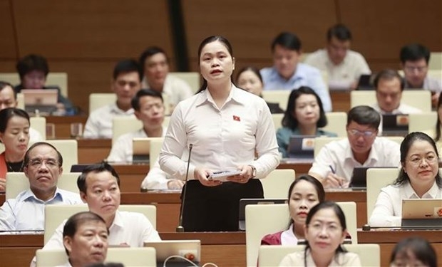 An NA deputy raises questions at Q&amp;A session on June 6. (Photo: VNA)