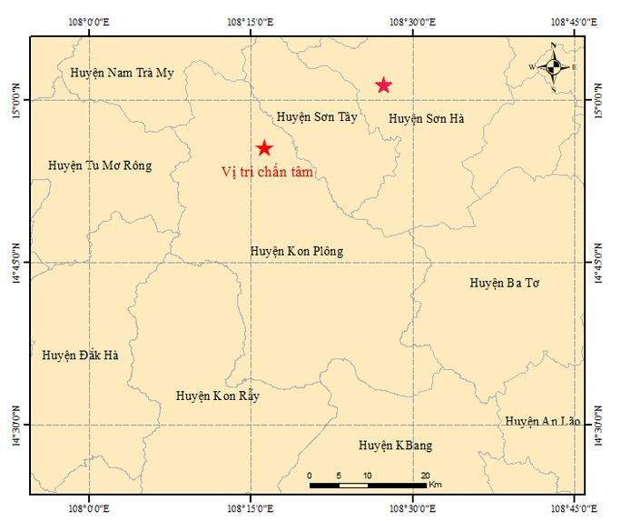The Central Highlands province of Kon Tum has been hit by 10 earthquakes in a single day